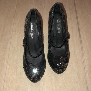 Black & Silver Sequin Heel